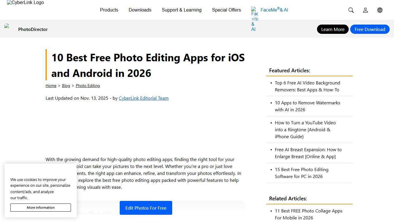 10 Best Free Photo Editing Apps for iOS and Android in 2026